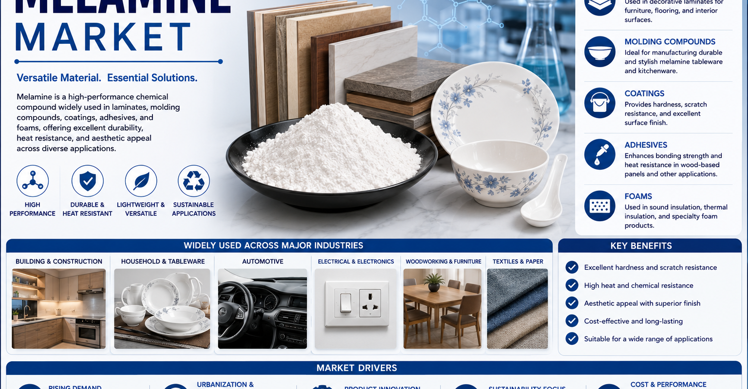 Melamine Market to Grow from USD 4,576 Million in 2026 to USD 6,789 Million by 2035 at 4.48% CAGR